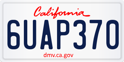 CA license plate 6UAP370