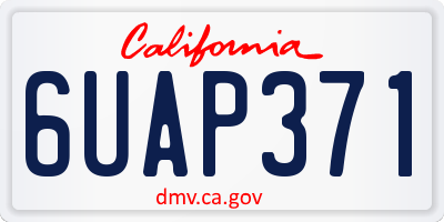 CA license plate 6UAP371