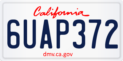 CA license plate 6UAP372