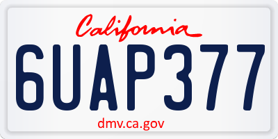 CA license plate 6UAP377