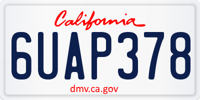 CA license plate 6UAP378