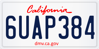 CA license plate 6UAP384