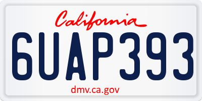 CA license plate 6UAP393