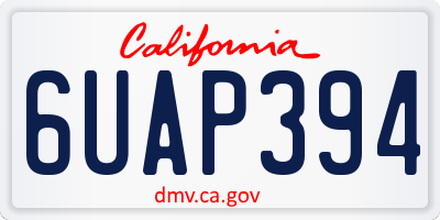 CA license plate 6UAP394