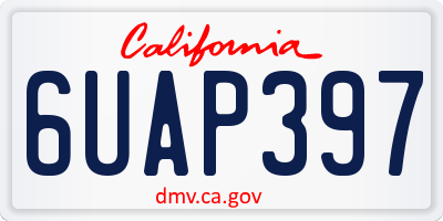 CA license plate 6UAP397