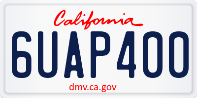 CA license plate 6UAP400