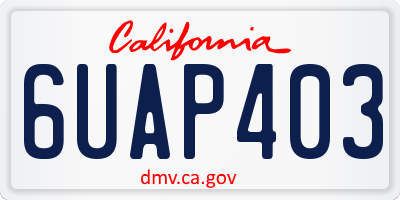 CA license plate 6UAP403