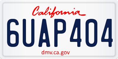 CA license plate 6UAP404