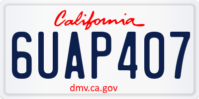 CA license plate 6UAP407