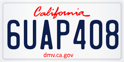 CA license plate 6UAP408