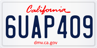 CA license plate 6UAP409