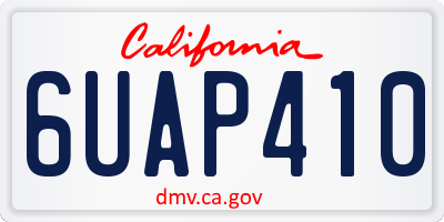 CA license plate 6UAP410