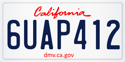 CA license plate 6UAP412