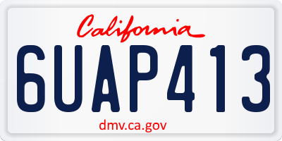 CA license plate 6UAP413