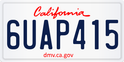 CA license plate 6UAP415
