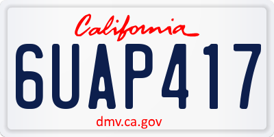 CA license plate 6UAP417