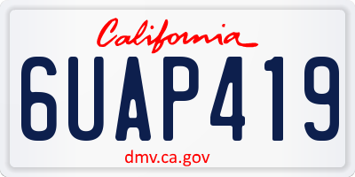 CA license plate 6UAP419