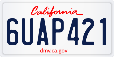 CA license plate 6UAP421