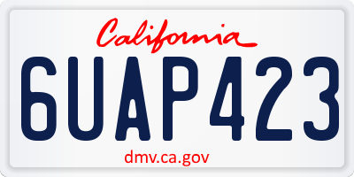 CA license plate 6UAP423