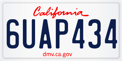 CA license plate 6UAP434