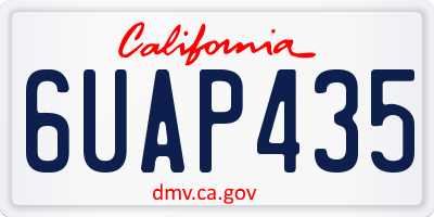 CA license plate 6UAP435