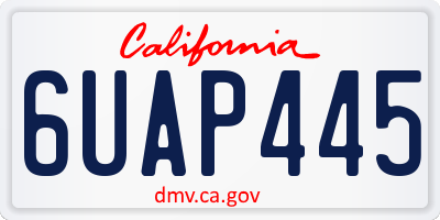 CA license plate 6UAP445