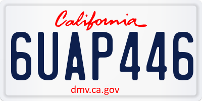 CA license plate 6UAP446