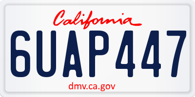 CA license plate 6UAP447