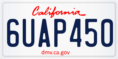 CA license plate 6UAP450