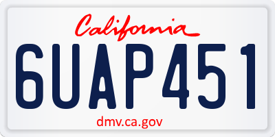 CA license plate 6UAP451