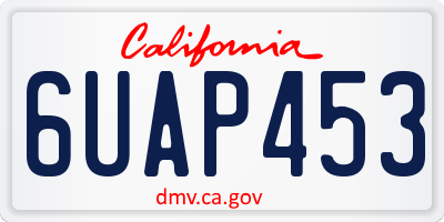 CA license plate 6UAP453