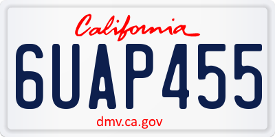 CA license plate 6UAP455
