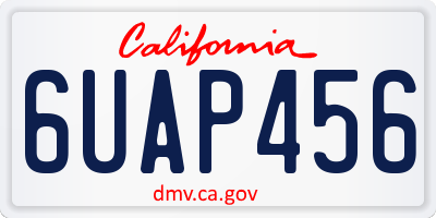 CA license plate 6UAP456