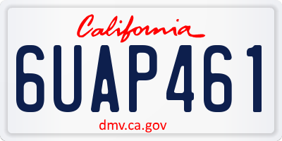 CA license plate 6UAP461