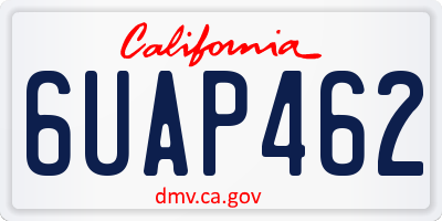 CA license plate 6UAP462