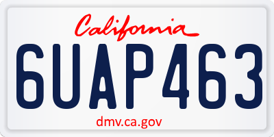 CA license plate 6UAP463