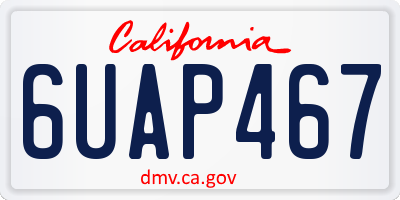 CA license plate 6UAP467