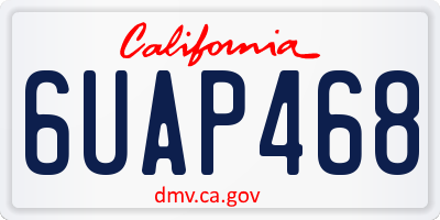 CA license plate 6UAP468
