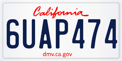 CA license plate 6UAP474