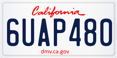 CA license plate 6UAP480