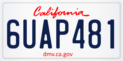 CA license plate 6UAP481