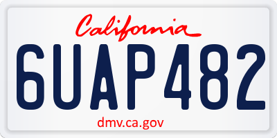 CA license plate 6UAP482