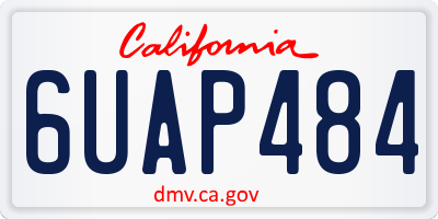 CA license plate 6UAP484
