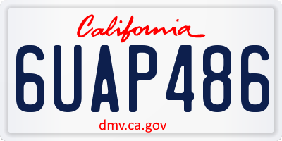 CA license plate 6UAP486