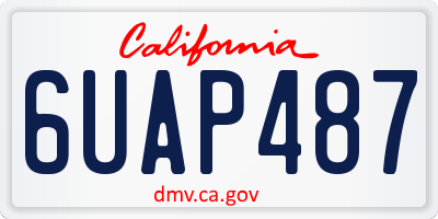CA license plate 6UAP487