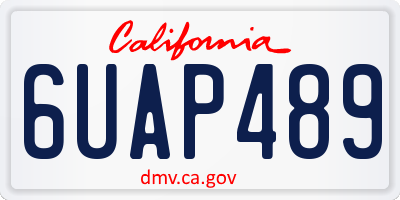 CA license plate 6UAP489