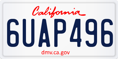 CA license plate 6UAP496
