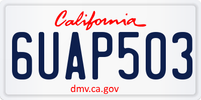 CA license plate 6UAP503