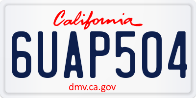 CA license plate 6UAP504