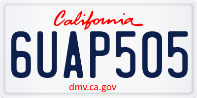 CA license plate 6UAP505